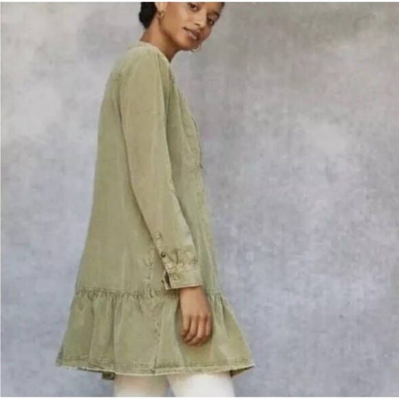 Anthropologie pilcro corduroy tunic dress XS moss green - Picture 3 of 11